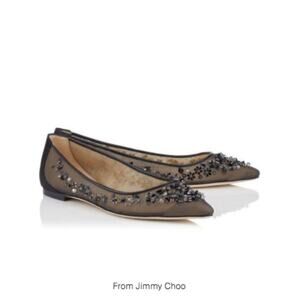 JIMMY CHOO ROMY Embellished Flats 41/10.5